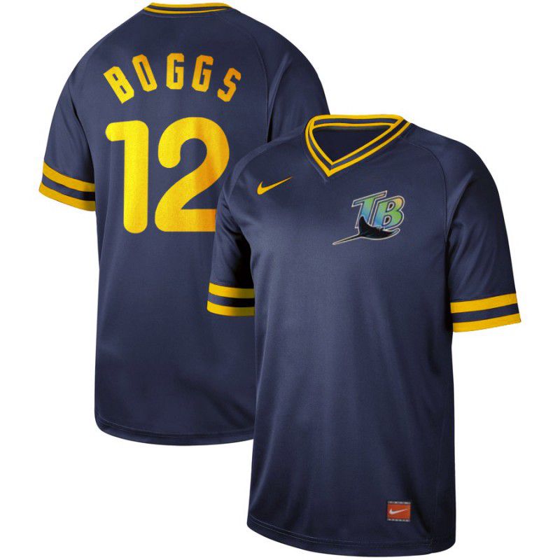 Men Tampa Bay Rays #12 Boggs Blue Throwback Nike Game 2021 MLB Jerseys->houston astros->MLB Jersey